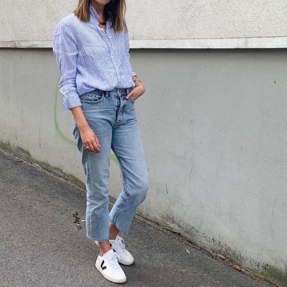 Vince Striped Boxy Button Down - Picture 5 of 14